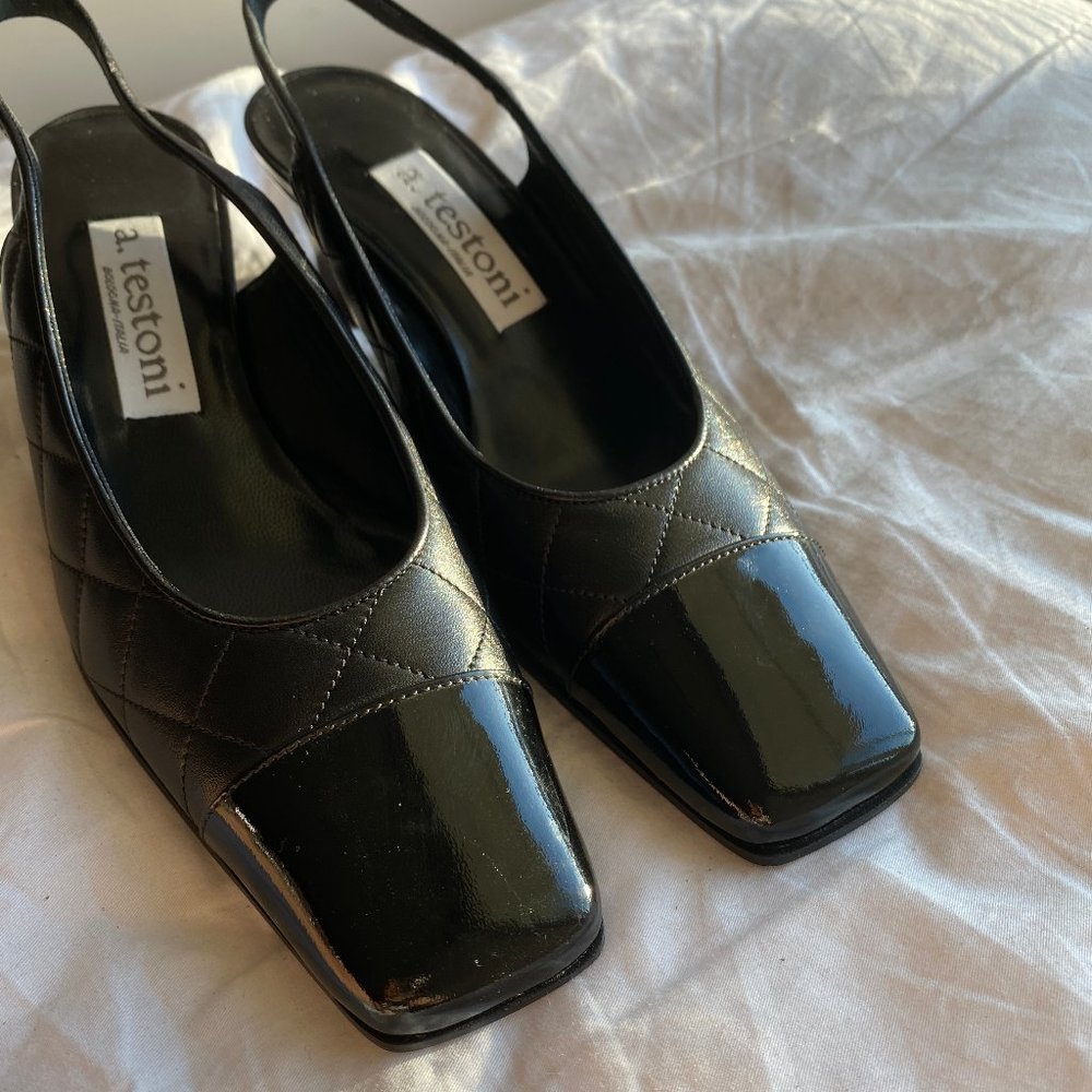 A. TESTONI slingback heels